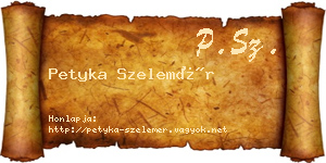 Petyka Szelemér névjegykártya